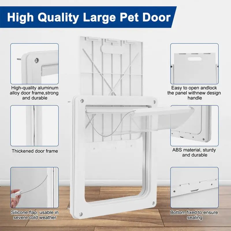 Dog Door For Large Dogs Weatherproof Doors Lightweight Pet Safe Dog Door With Transparent Flap