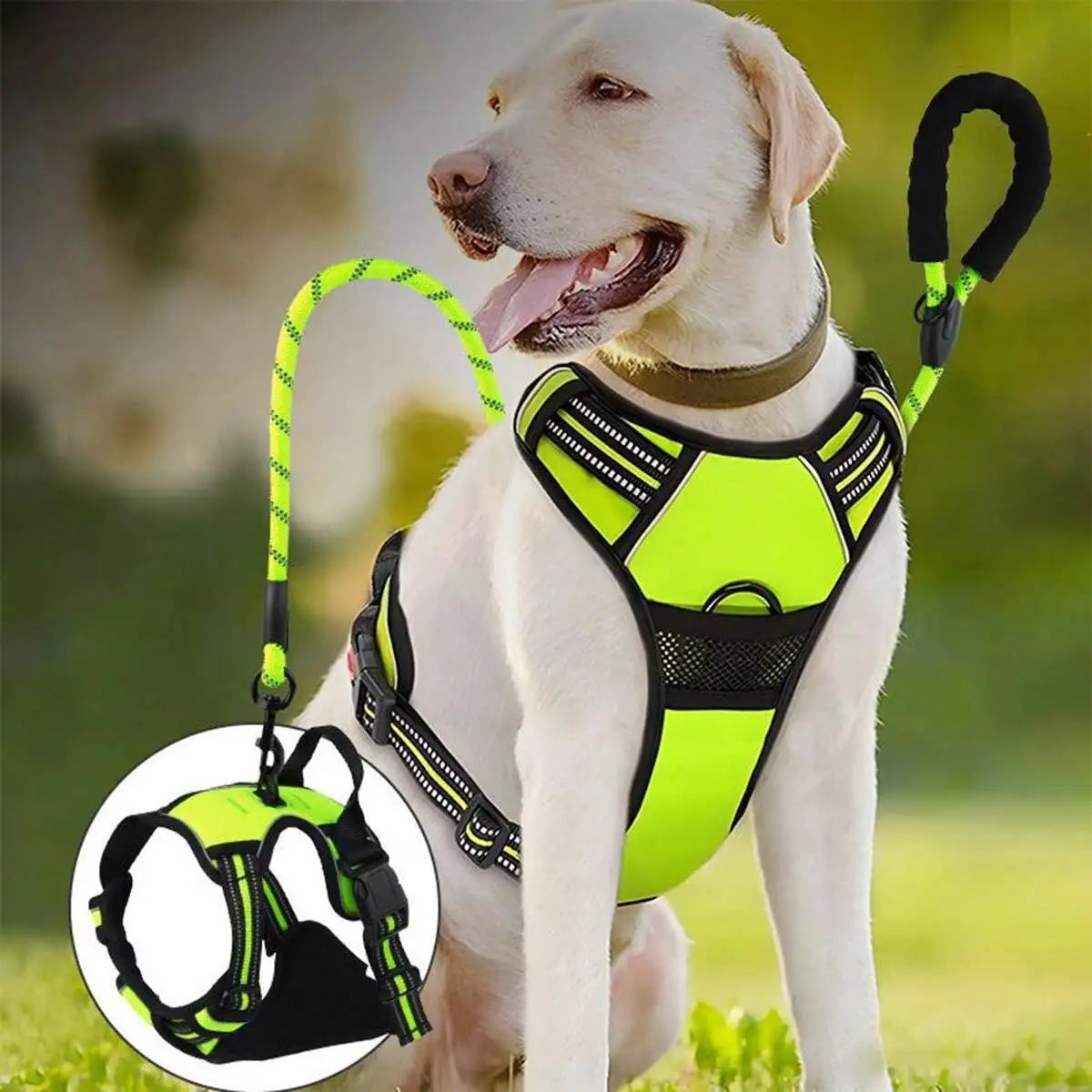 2pcs Reflective Dog Harness And 1.5 Meter Leash Breathable Pet Harness For Large And Small Medium Dogs