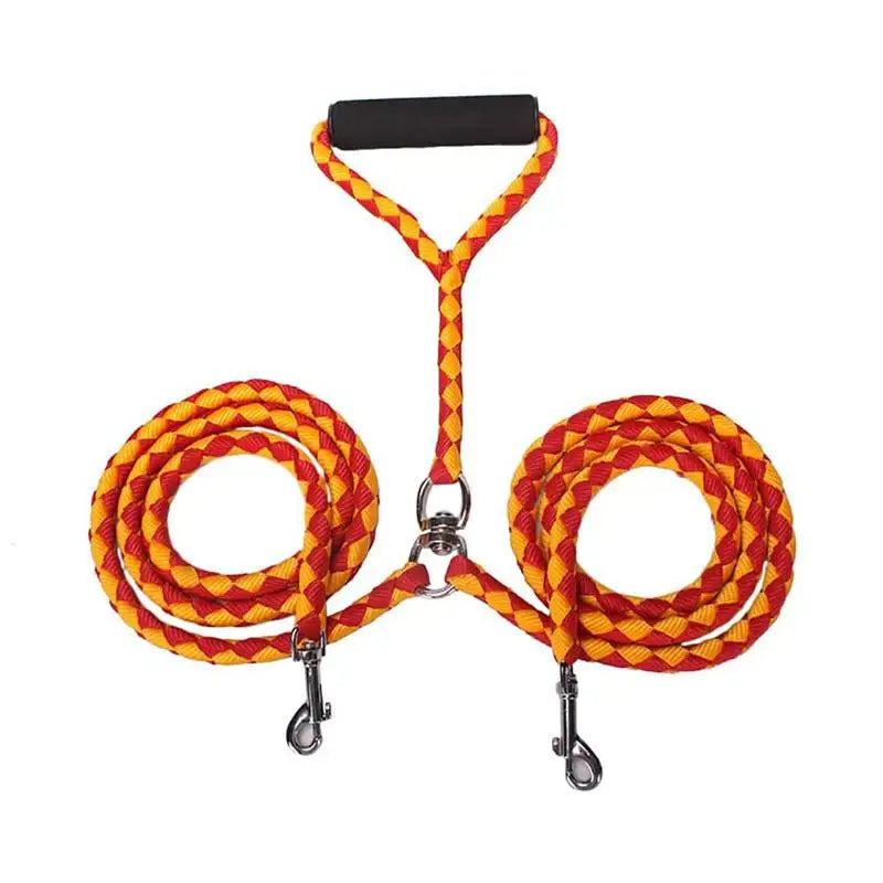 1.4m Pet Double Leash 2 Way Couplers Dog Leash Rope Elastic Extended  Two Double Dogs Leashes