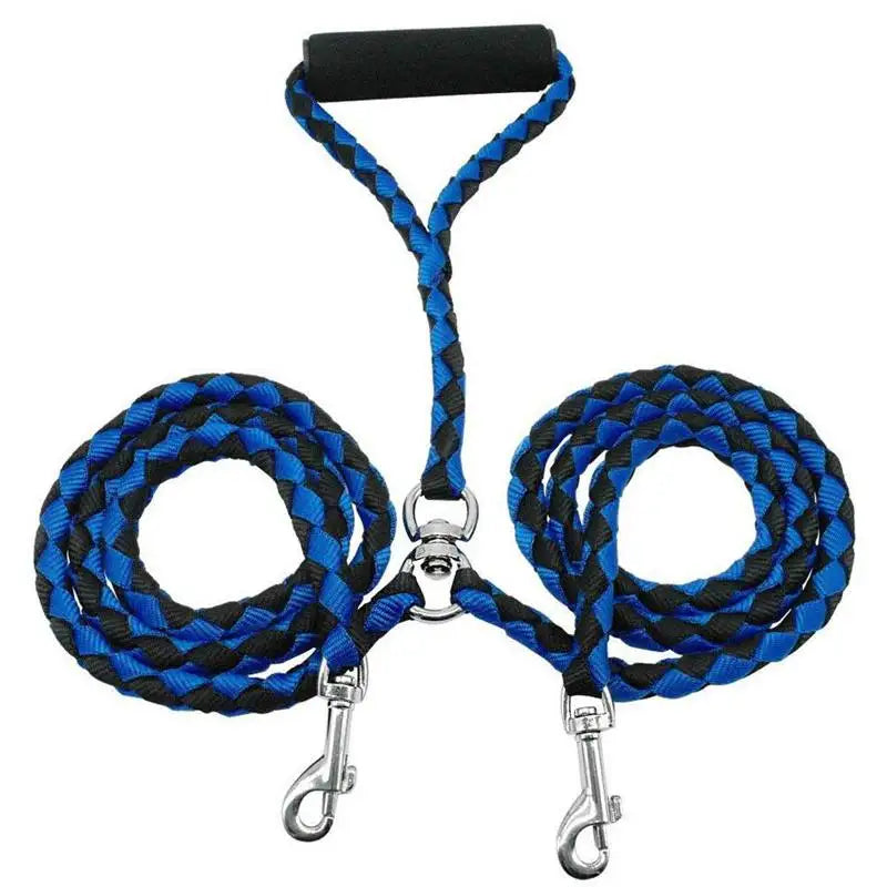 1.4m Pet Double Leash 2 Way Couplers Dog Leash Rope Elastic Extended  Two Double Dogs Leashes
