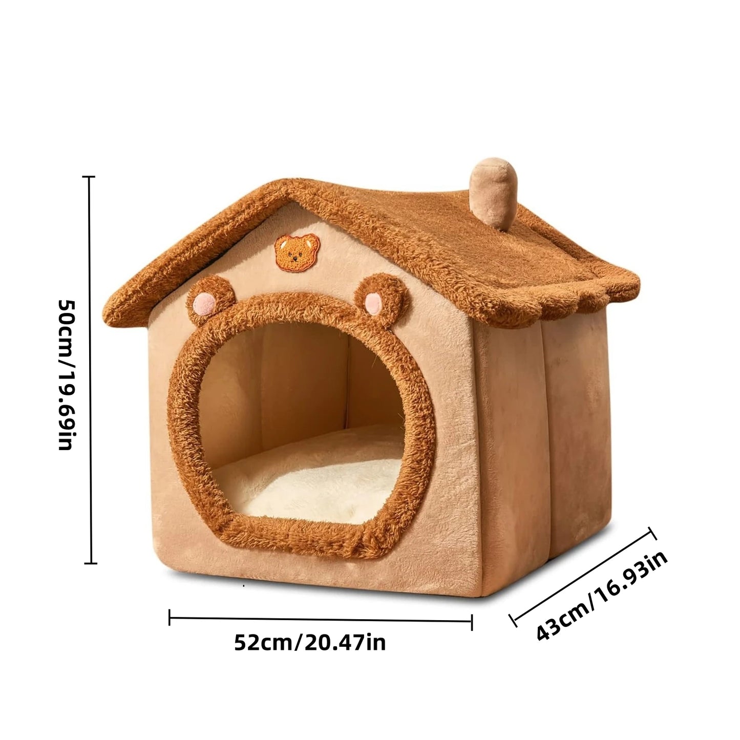 Pet Bed for Cats and Dogs - Cozy Indoor Pet Shelter with Soft Cushion, Durable and Easy to Clean
