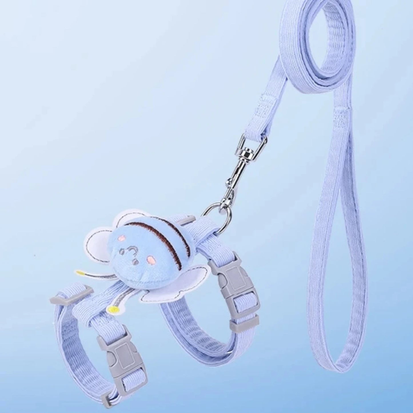 Cat Harness Leash Collar Set Adjustable Cartoon Bee Double Layer Dog Harness