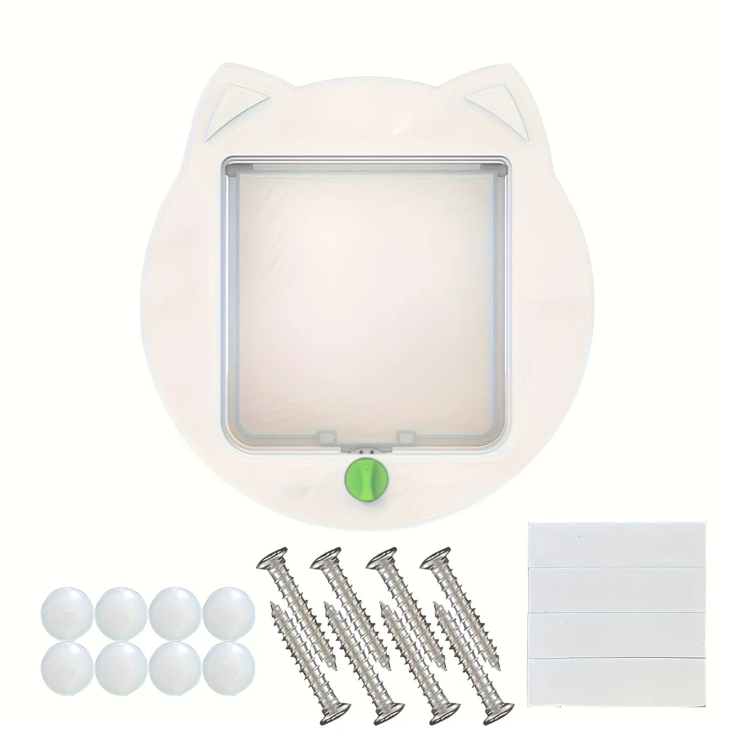 Cat Door with 4-Way Lock - ABS , Silent & Waterproof Large Cats, Small Dogs & Animals, Dual-Direction Entry
