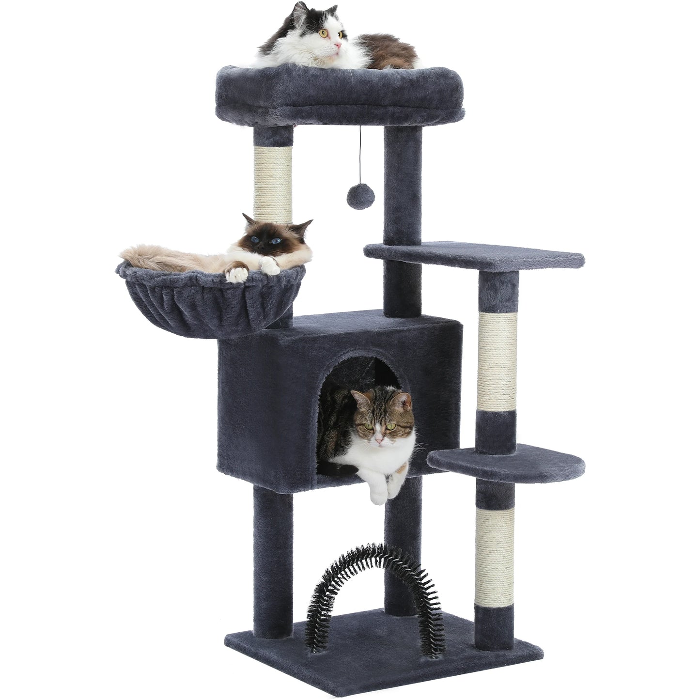 Cat Tree with Toy Cat Tower condo for Indoor Cats Perch Cozy Hammock and Sisal Scratching Posts