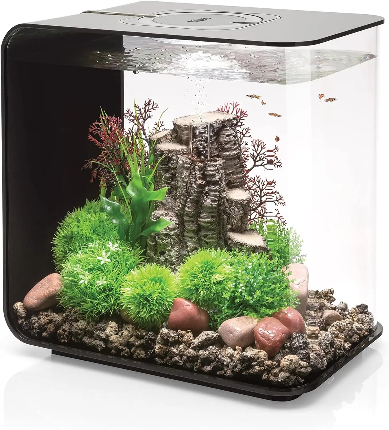 Acrylic Aquarium With White LED Light Modern Tank for Tabletop Display Fish Fishbowl