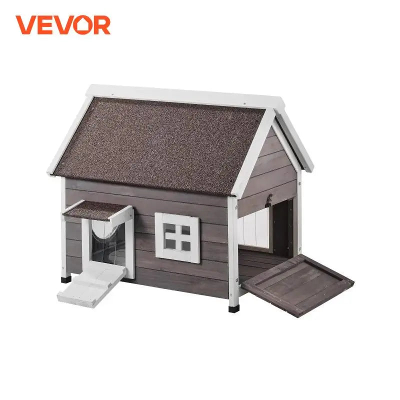 VEVOR Outdoor Cat House Weatherproof Outdoor Wooden Cat House with Side Door 22"Lx30"Wx26"H