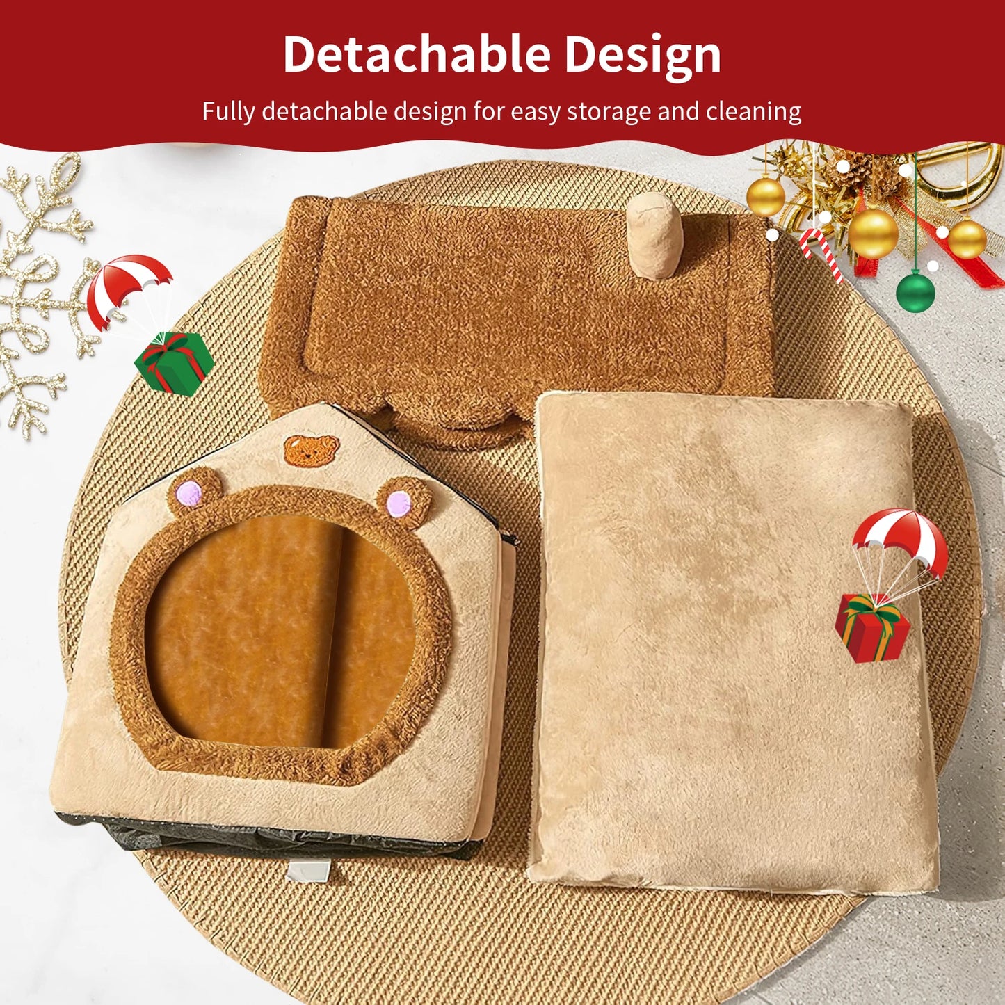 Pet Bed for Cats and Dogs - Cozy Indoor Pet Shelter with Soft Cushion, Durable and Easy to Clean