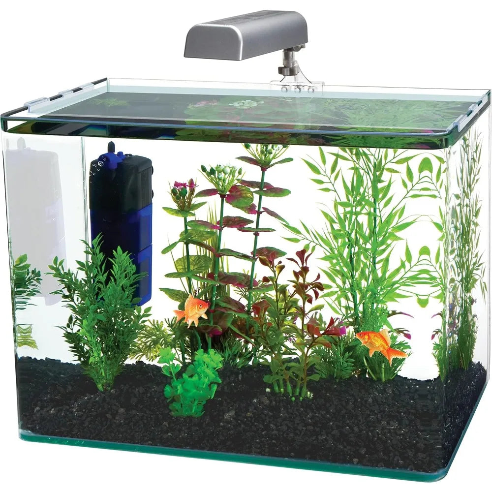 Water-World Radius Desktop Nano Aquarium Kit – Includes LED Light, Internal Filter, and Mat