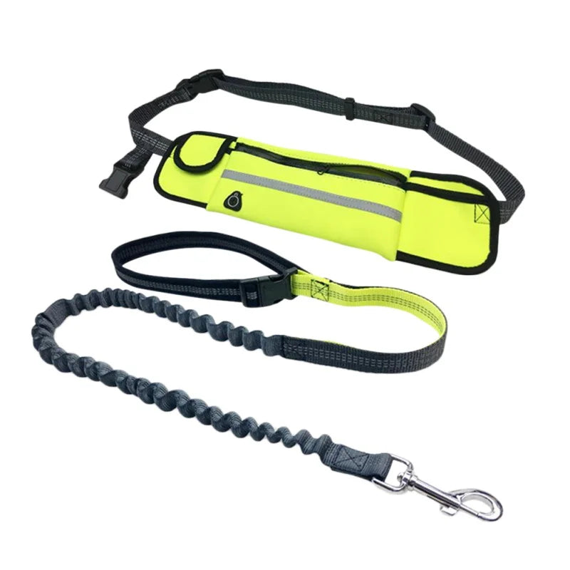 Pet Dog Leash Running Multi-functional Belt Bag Harness Collar Jogging Leading Adjustable Leashes