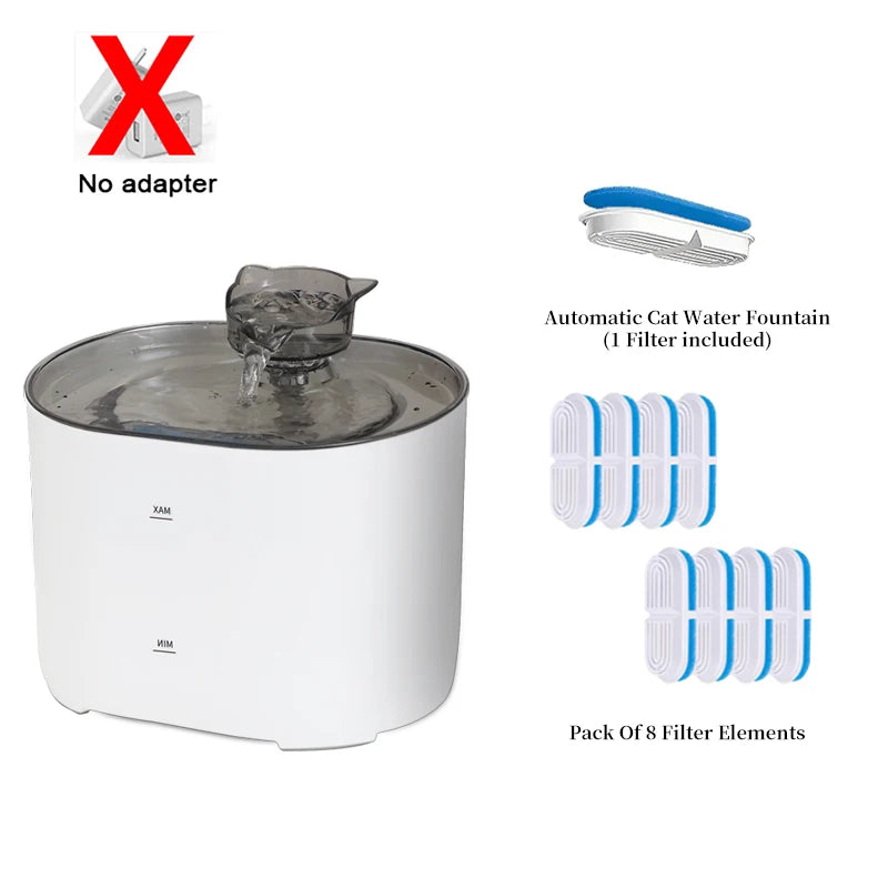 2.2L Cat Water Fountain, Pet Water Fountain for Cats, Ultra-Quiet Pump Dog Dispenser Water Bowl