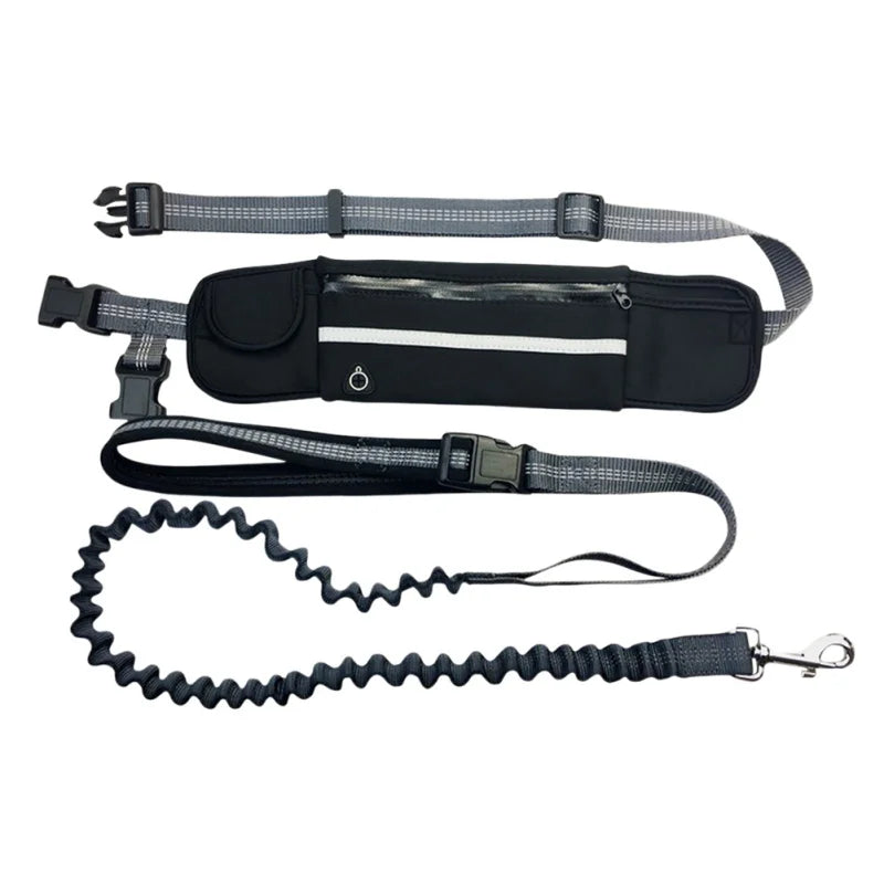 Pet Dog Leash Running Multi-functional Belt Bag Harness Collar Jogging Leading Adjustable Leashes