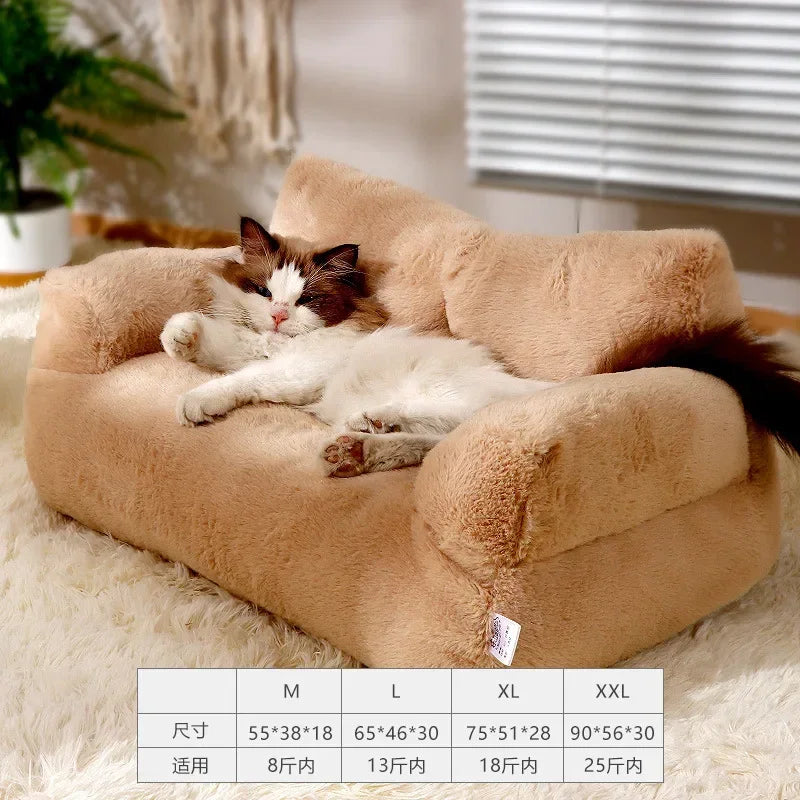 Cat bed House Plush Dog Sofa Beds Washable Warm Pet sofa Comfortable Cushion Sleep winter Furniture