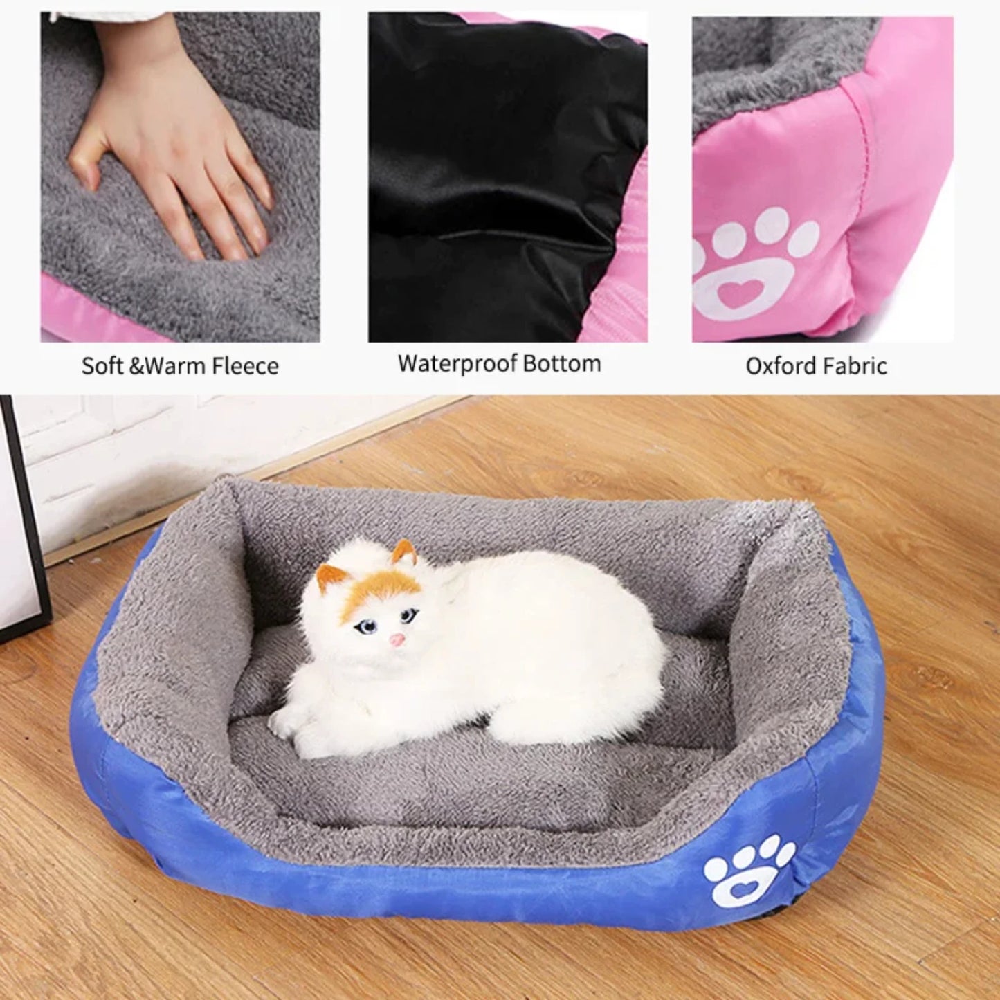Soft and Cozy Ultimate Fleece Bed for Small, Medium, and Large Dogs - Waterproof Bottom
