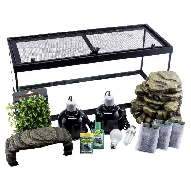 Tetrafauna 20-Gallon Deluxe Aquatic Glass Turtle Tank Starter Kit