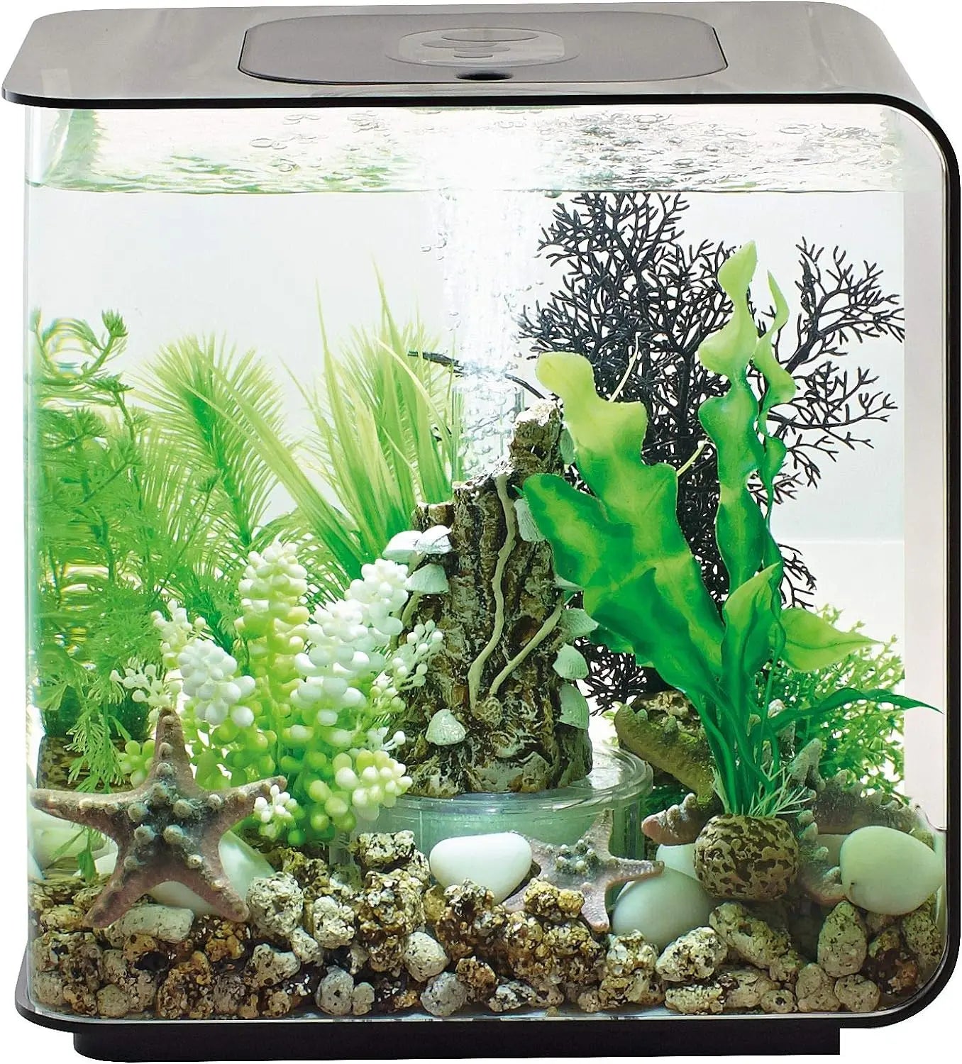 Acrylic Aquarium With White LED Light Modern Tank for Tabletop Display Fish Fishbowl