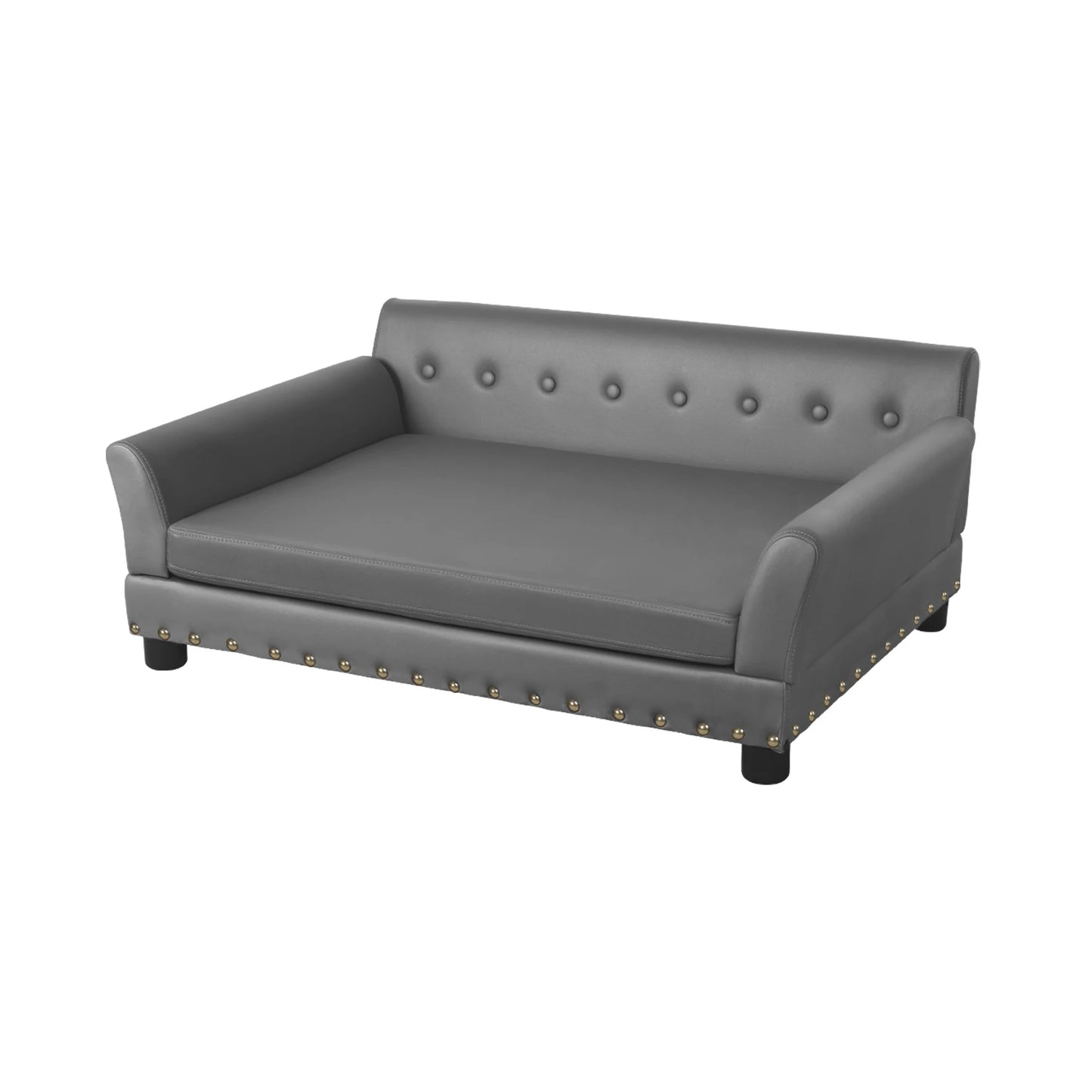 Elevated Dog Bed Sofa Microfiber Leather Cover Luxurious Extra Large Pet Chair with Removable Cushion