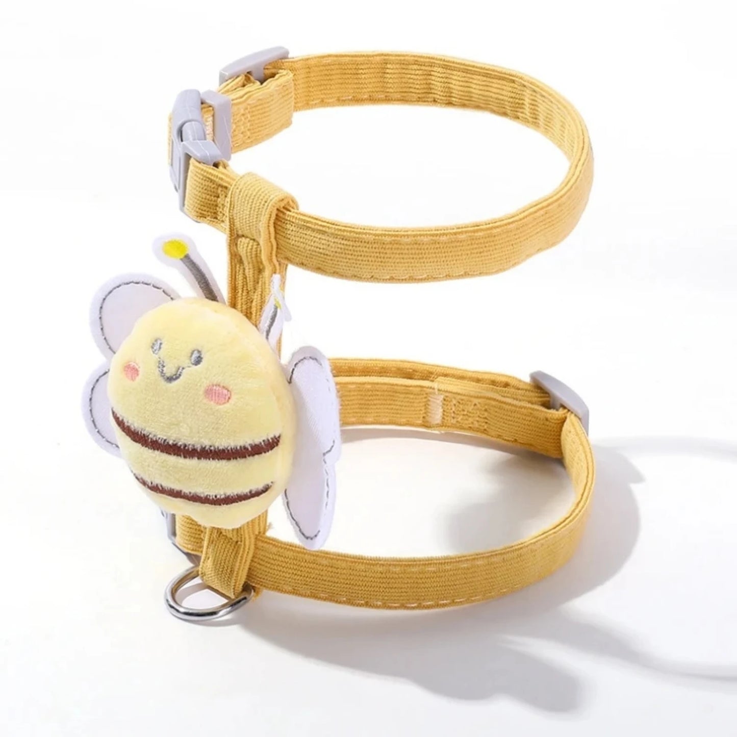 Cat Harness Leash Collar Set Adjustable Cartoon Bee Double Layer Dog Harness