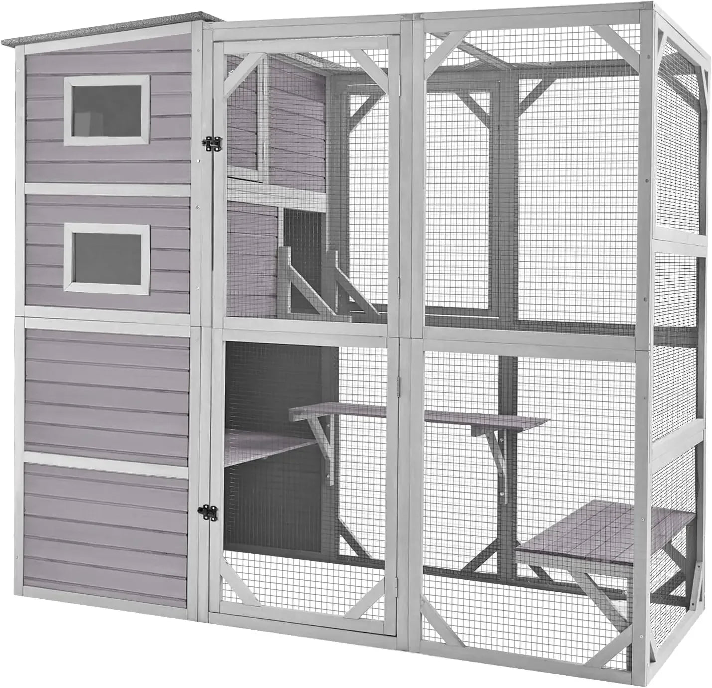 Large Cat Catio 4 Tiers Cat Enclosures House for Outdoor Indoor Cats with Weatherproof Roof