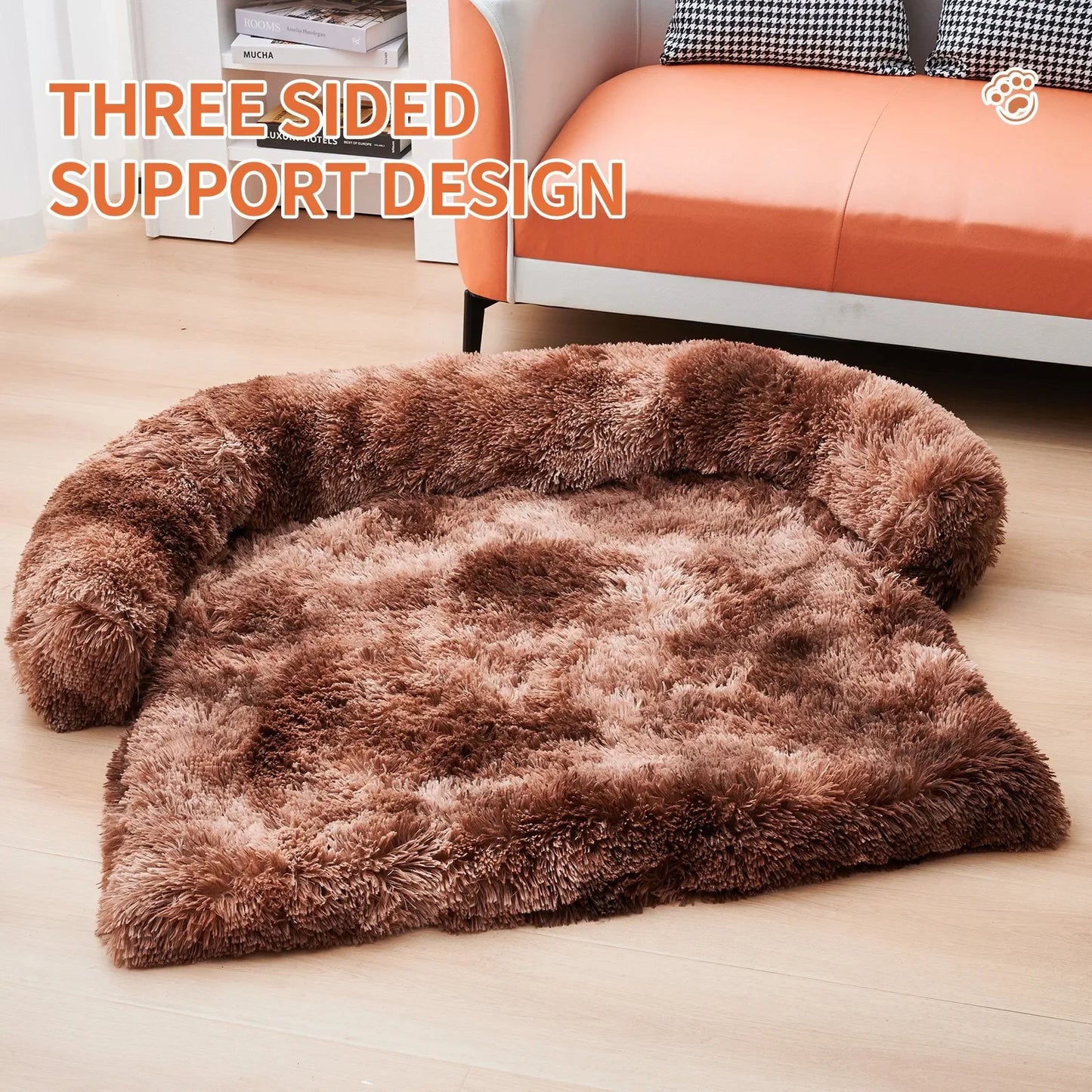 Plush Dog Mat for Furniture Protector with Removable Washable Cover for Large Medium Dogs and Cats