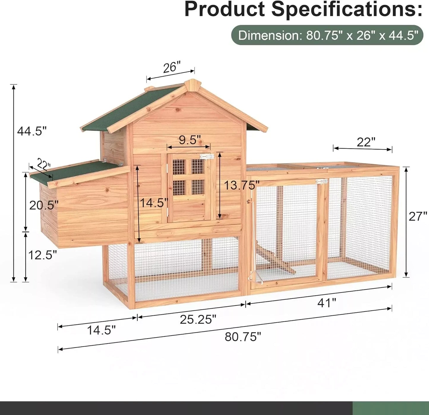 US Wooden Rabbit Hutch Cage House Habitat Animal Pet Chicken Coop Outdoor Indoor Roof