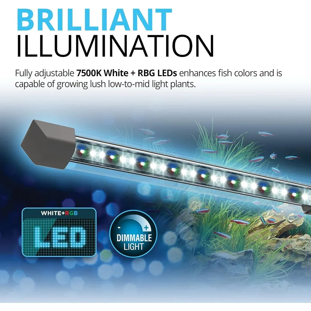 Flex 15 Aquarium Kit - Fish Tank for Fish & Plants - Comes with LED Lights, Filtration System