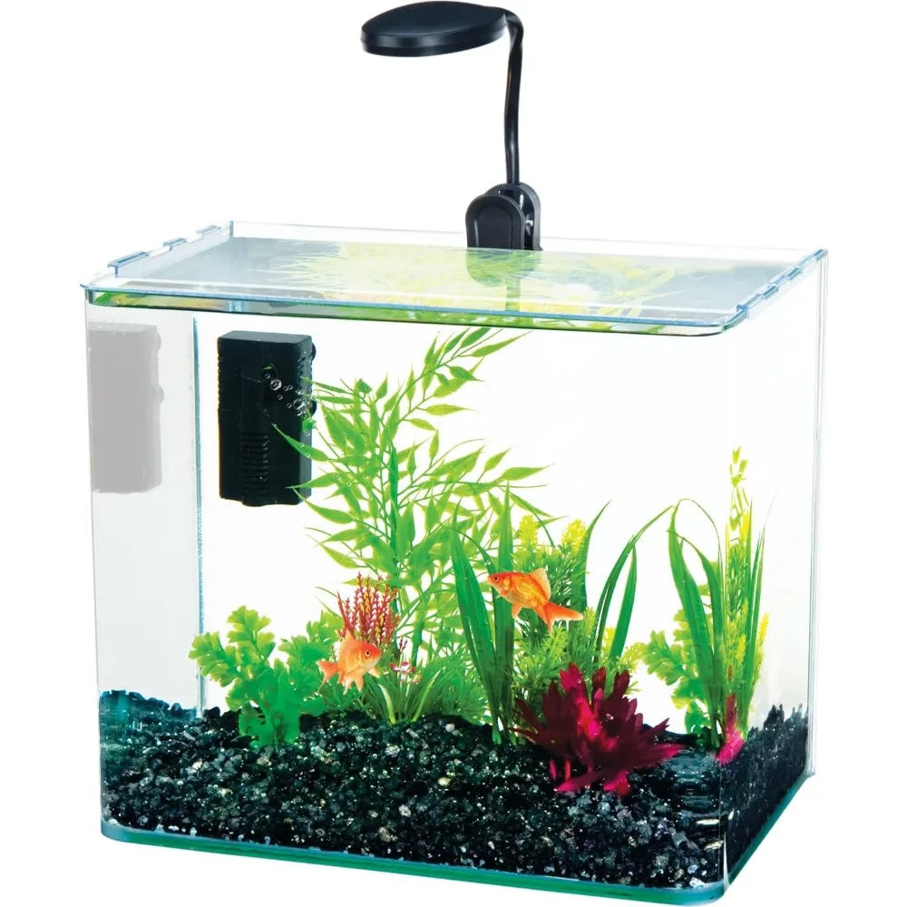 Water-World Radius Desktop Nano Aquarium Kit – Includes LED Light, Internal Filter, and Mat
