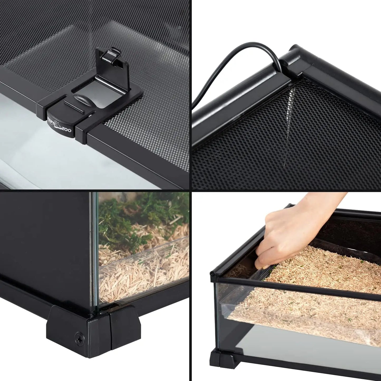 Small Tank 20" x 12" x 6" Glass Reptile Terrarium with Top Feeding Reptile Habitat