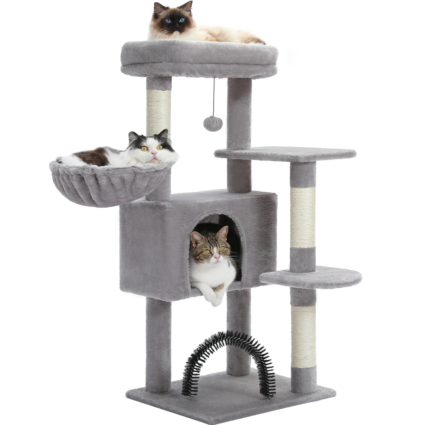 Cat Tree with Toy Cat Tower condo for Indoor Cats Perch Cozy Hammock and Sisal Scratching Posts