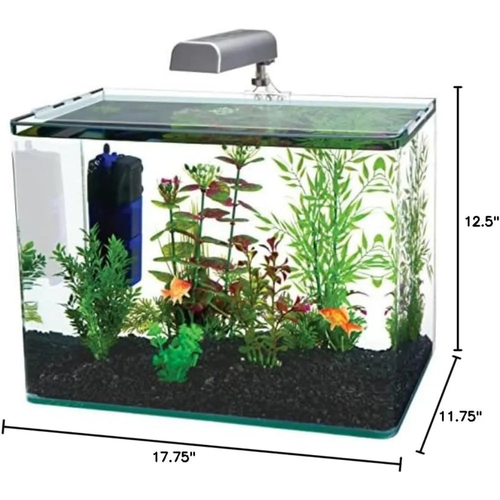 Water-World Radius Desktop Nano Aquarium Kit – Includes LED Light, Internal Filter, and Mat