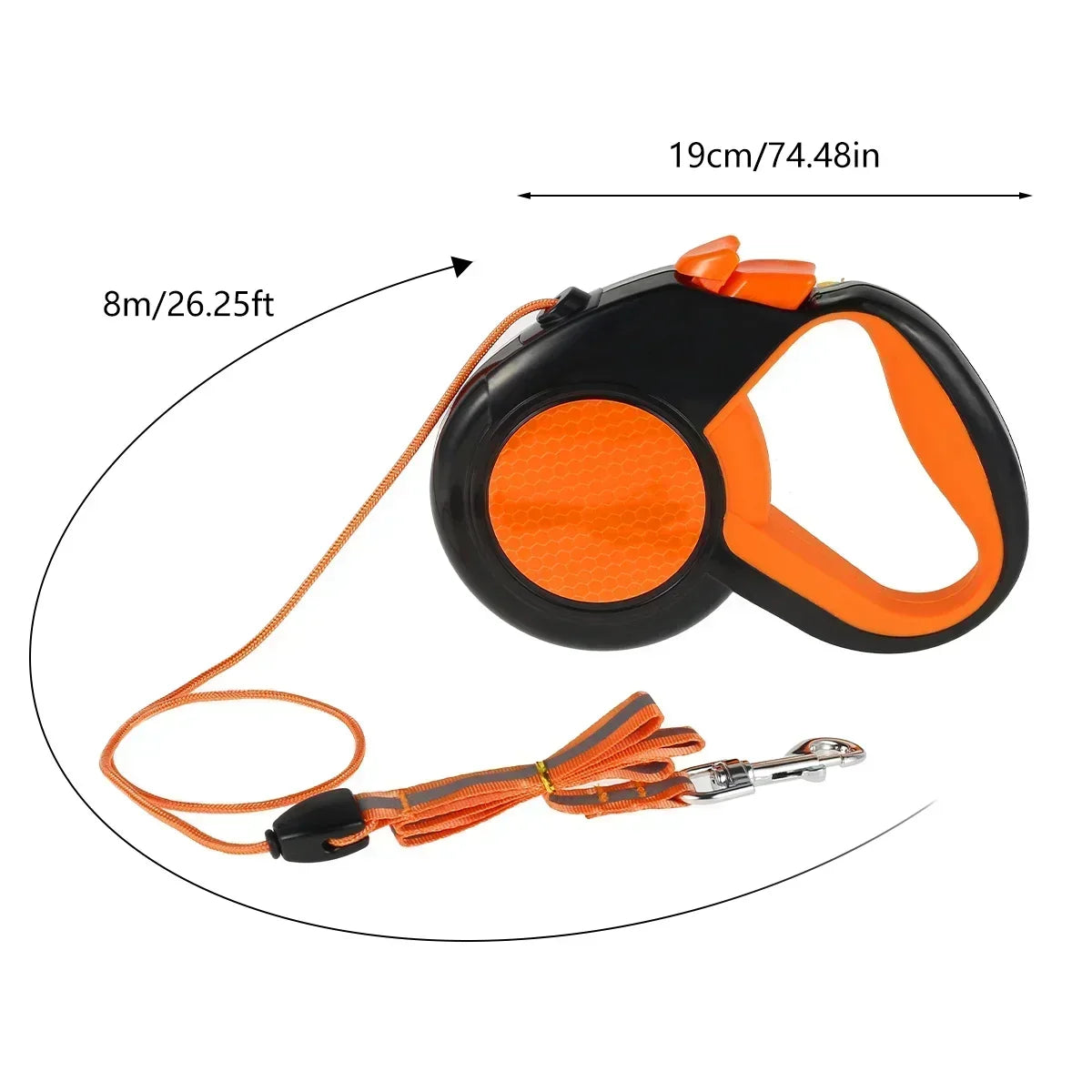 8M Retractable Dog Lead Leash with Strong Reflective Tape Non-Slip Handle for Small Medium Large Dogs