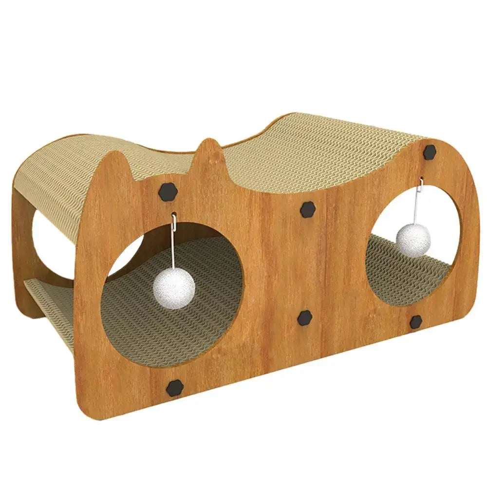 Cat Scratch House Cardboard Cat Scratcher Bed Integrated Cat Scratching Post For Indoor Cats