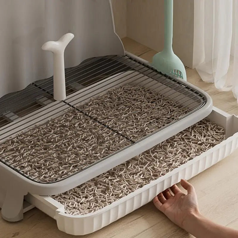 Portable Dog Bathroom Litter Box Removable Semi Closed Puppy Potty Toilet Strong Load-Bearing