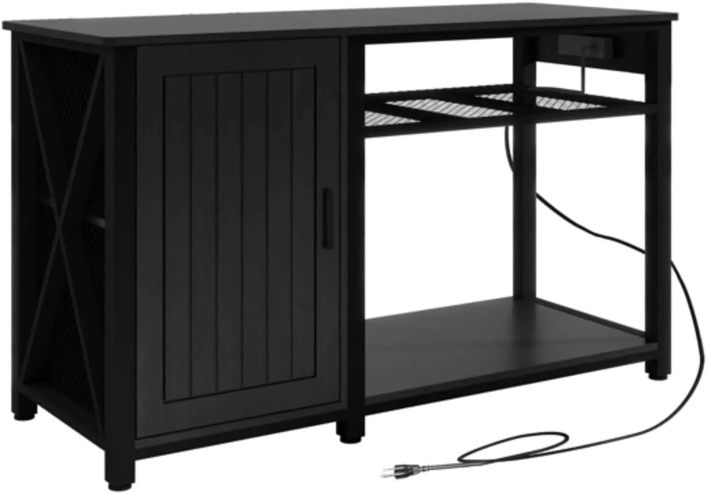 Fish Tank Storage Cabinet, Metal Fish Tank Stand, Heavy Duty Gallon Aquarium Stand with Power Outlet,