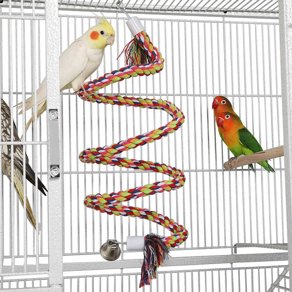 Costoffs 69-inch Large Parrot Cage Bird Cage Iron Play House with Perch Stand and Wheels