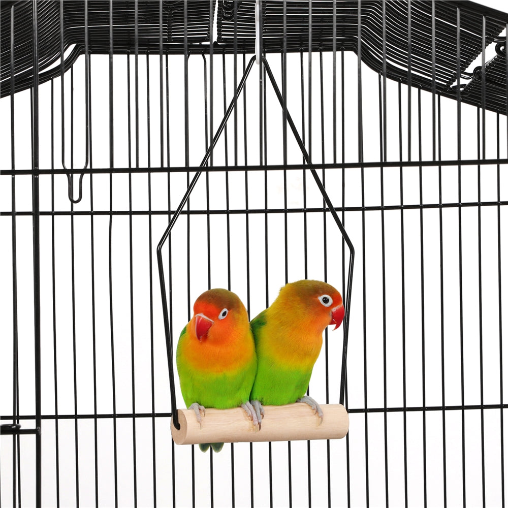 Costoffs Birdcages 41in Metal Birdcage Parrot Cage with Slide-out Tray& Four Feeders