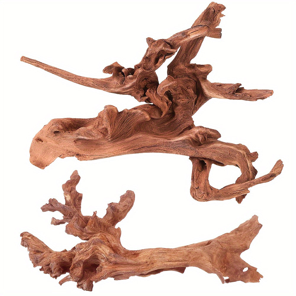 Natural Sunken Wood Aquarium Decoration for Fish Tank, Reptile Decoration, Size 9-14 Inches, 2pcs per Pack